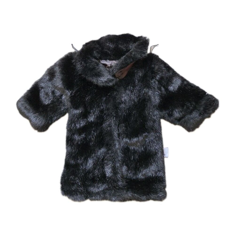 Carousel by Guy Laroche Brown Faux Fur Christmas Stocking Gift Bag Holiday EUC